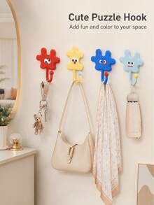 8/4/1pc Multifunctional Cartoon Hooks, Self-Adhesive Hooks, No Drilling Required, Can Hang Keys, Hats, Towels, Etc., Waterproof, Rust-Proof, Suitable For Kitchen, Bathroom, Living Room, Home Decor, Room Decor - Multicolor - View 3