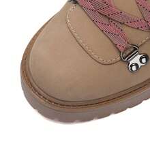 Timberland 新款防滑防水厚底增高女款戶外運動休閒馬丁靴 - 卡其色 - 查看 9