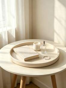 1pc Back‑To‑Season Decor Storage Tray In Wavy Square & Round Shapes, Raised Edge Avoids Sliding Items, Wide Surface Holds Candles, Jewelry & Skincare Containers, Minimal Neutral Tone Matches Vanity, Bedroom And Living Room Decor - Multicolor - View 10