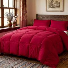 YUNDO Comforter Duvet Insert - Quilted Comforters Twin/Full/Queen/King Size, All Season Duvet, GentleSoft Down Alternative Bedding Blanket, With 8 Tabs, Gifts For Women/Men,Machine Washable,, All-Season - Red - View 11