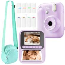 Cámara digital de impresión instantánea para niños, grabación de video HD 1080P, fácil de usar, amigable para niños, zoom digital 8X, cámara educativa ideal, juguete regalo, apto para niños y niñas de 3+ años, regalo perfecto para Navidad, Acción de Gracias, cumpleaños y celebraciones festivas - Morado - Ver 18