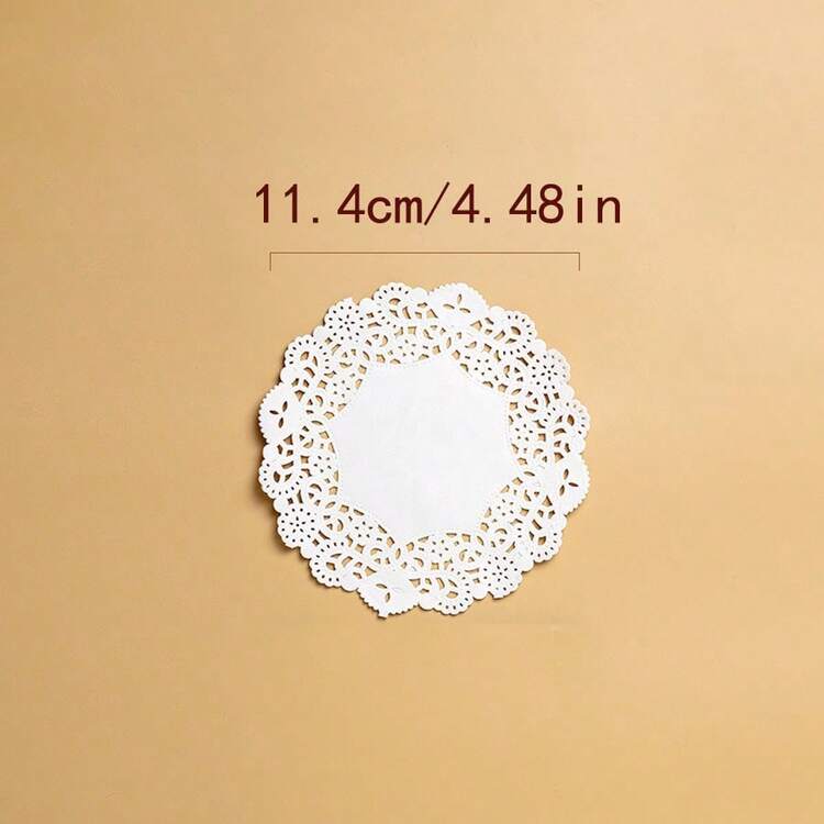 100pcs Hollow Lace Trim DIY Planner Decoration Stickers, Lace Decorative Material Stickers - Circles - View 5