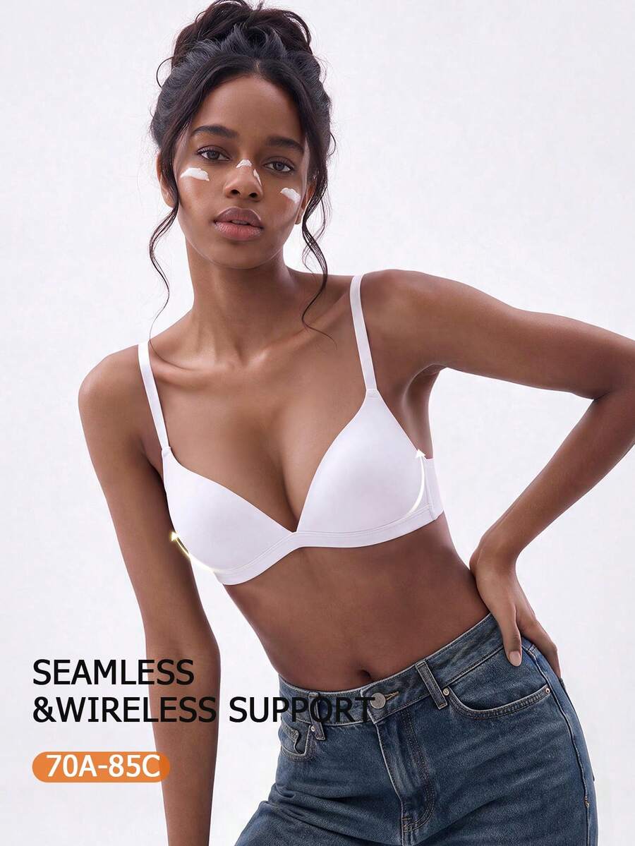 Sujetador inalámbrico push-up para mujer - Soporte cómodo todo el día, ajuste sin costuras