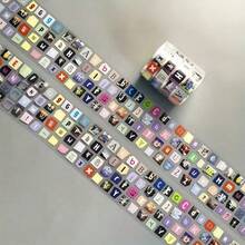 1 Roll English Letter Phrase PET Tape Stickers, Suitable For Notebook Decoration, Scrapbook Collage Material, Phone Case Decoration, Water Bottle Decoration, Waterproof Easy-Tear Planner Tape Stickers - A - View 1
