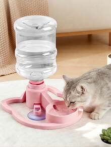 1set Pet Water Dispenser, Automatic Flow, Suitable For Most Water Bottles As Pet Cups, Suction Cup Fixed Automatic Water Bowl, Suitable For Cats And Dogs, No Filter Needed, No Electricity Required For Automatic Flow(Excluding Water Bucket) - Multicolor - View 1