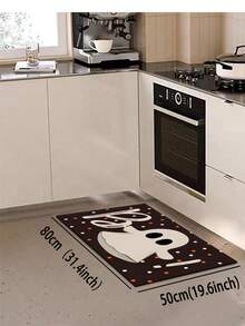 1/2pcs Halloween Kitchen Decor Rug, Cute Ghost Kitchen Rug And Mat, Non-Slip Washable Absorbent Kitchen Accessories Decorative Mat - Multicolor - View 14