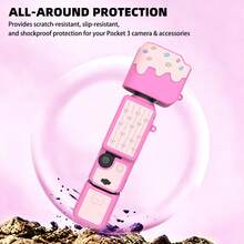 4-In-1 Full Body Silicone Case Set For Osmo Pocket 3,Y2K Sweet Ice Cream Sprinkle Color Block Bow Pattern Screen Protective Cover,All-Round Shockproof Camera Skin Gift For Female Vlog Content Creators - View 3