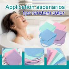 1pc Japanese Style Exfoliating Bath Towel, Extra Long Double-Sided Exfoliating Scrub Cloth, Facial Exfoliating Washcloth, Back Scrubbing Towel, Unisex Body Exfoliating Bath Towel - Multicolor - View 10