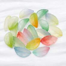 20pcs Glass Frosted Multi-Color Leaf Pendant Jewelry Making DIY Earrings Pendant Various Design Charms For Jewelry Making Bracelets Necklace - Multicolor - View 6