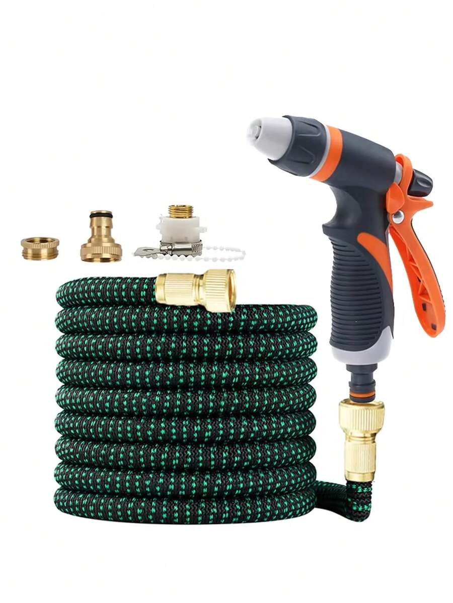 5pcs/Set Expandable Garden Hose, High Pressure Car Wash Gun, Adjustable, Anti-Tangle Water Hose, With Universal Faucet Connector, For Outdoor Cleaning