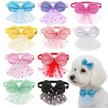 10/20Pcs Princess Pet Bow Tie Collar, Adjustable Cute Bow Neck Accessories For Small Medium Dogs & Cats, Daily Wear Dress Up Decor, Perfect Birthday Valentine Wedding Christmas Party Pet Gift - Multicolor - View 16