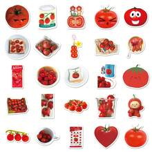 50 Tomato Graffiti Stickers Korean Ins Style Irregular Shaped Stickers DIY Hand Account Collage Decoration Material Student Card Notebook Glass Luggage Decorative Stickers School Necessary Stickers Cute Stickers Halloween Back To School - Multicolor - View 6
