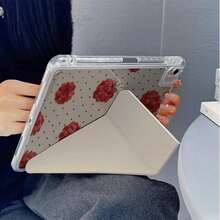 1pc Raspberry Polka Dot Y-Fold Tablet Case With Pen Slot & Auto Sleep/Wake Protective Cover, Compatible With IPad PRO/AIR, Compatible With SAMSUNG,Compatible With XIAOMI Pad 5/6/21,Compatible With Oppo Pad,Compatible With Huawei Matepad,Compatible With Honor Pad - Multicolor - View 5