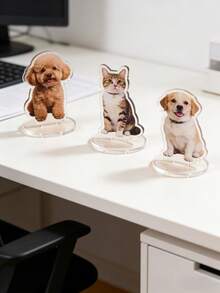 1Pc Personalized Acrylic Pet Stand, Custom Photo Design, Cute Home Decor For Animal Lovers, Perfect For Holiday Display, Daily Decoration, Pet Parties, Anniversaries, Gifts, And Special Occasions. - Multicolor 11 - View 4