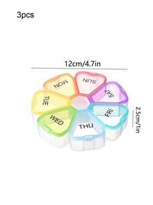 1pc Weekly 7-Compartment Petal Pill Box Sub-Packaging Box, 7-Day Flower-Shaped Sub-Compartment Capsule Pill Box Portable Carry-On - Multicolor - View 7