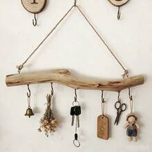 1pc Rustic Wooden Driftwood Wall Hook, Branch Style Hanging Rack For Small Items And Keys, Home Kitchen Storage Accessory, Practical Hook, Bathroom Storage Rack, Home Bathroom Decor/Christmas Decoration - Multicolor - View 4