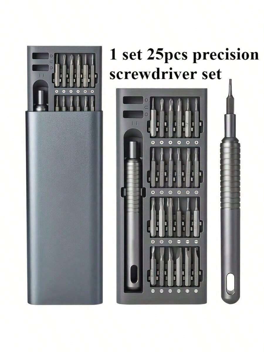 25件組精密螺絲起子套組,多功能維修工具,包含多款型號,適用手機與平板拆解,日常使用,塑膠材質,附多種螺絲起子批頭,聖誕禮物 - 多款式 - 查看 1