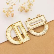 1pc Fashion Women's Gold Metal Belt Buckle, Coat Belt Buckle Decor, Down Jacket Strap Connector Hook, DIY Bag Repair Sewing Accessories Buckle - A - View 6