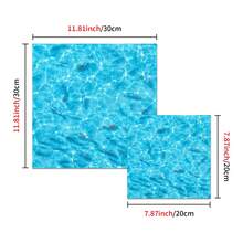 Pegatinas de baldosa de suelo autoadhesivas gruesas mate con efecto de ondas de agua, 20cm/30cm, patrón de piscina azul claro, calcomanías de vinilo para suelo de pelar y pegar, resistentes al agua y al desgaste, decoración de suelo para baño y cocina - C - Ver 8