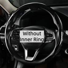 3pcs Non-Slip Steering Wheel Cover - Faux Carbon Fiber Pattern + Minimalist Style + High Gloss High Reflective + Center Alignment Marker + Embedded Easy Installation + ABS Resin Base; For Car/Pickup/SUV/MPV/Van/D-Shape/O-Shape/Round Steering Wheel - Faux Carbon Fiber Pattern - View 2
