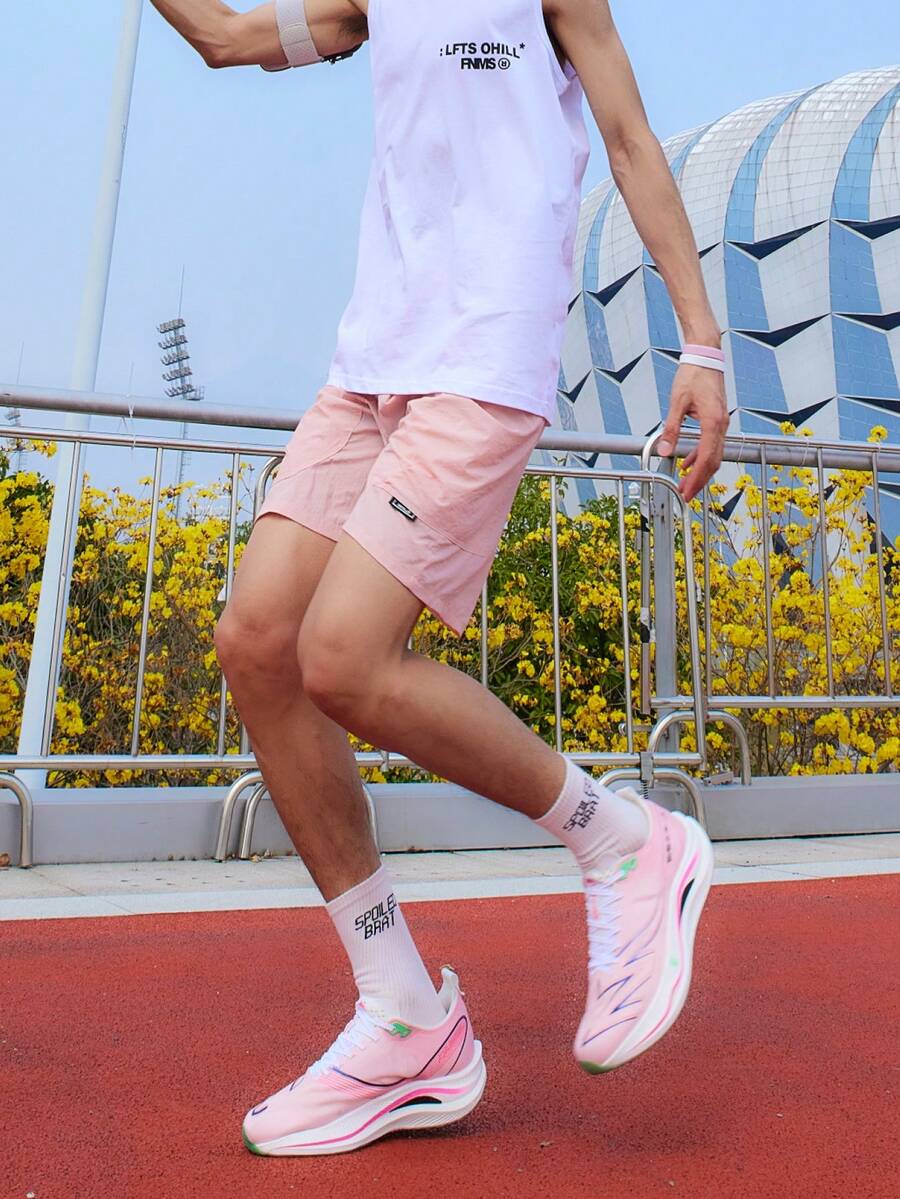 CAMEL CROWN 男士馬拉松跑步鞋,吸震回彈透氣訓練運動休閒鞋 - 粉紅/清涼綠 - 查看 1