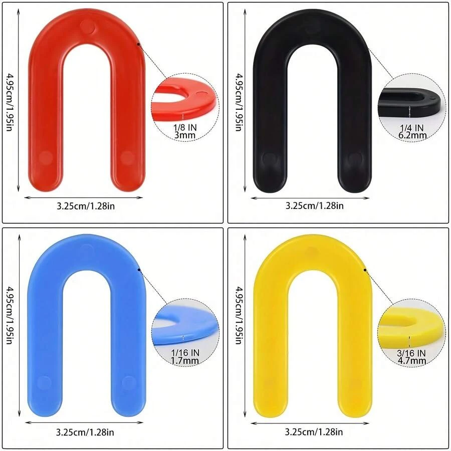 U-Shaped Tile Cross Spacers, Horseshoe-Shaped Tile Leveling Shims, Reusable Plastic Tile Gap Spacers, Suitable For Ceramic Tile, Glass, Marble, Stone Wall And Floor Installation - A-u Type - View 1
