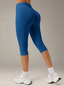 VVX Women's 7/8 Yoga Leggings, High Waist Tummy Control, Ruched Butt Lifting, Suitable For Gym And Daily Workout Training - Prussian Blue - View 2