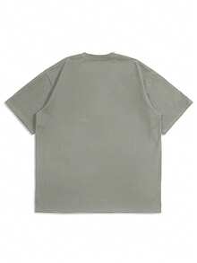 Solid Grass Green 100% Pure Cotton Short Sleeve T-Shirt Men Loose Basic Casual T-Shirt - Olive Green - View 6