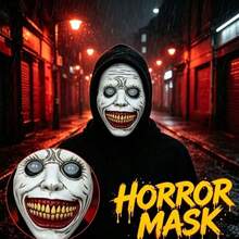 1pc Latex Mask COS Smiling White Eyes Demon Mask - View 10