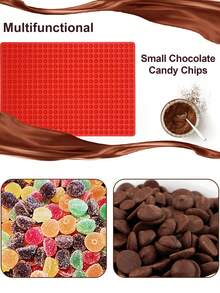 468 Ultra-Porous Round Hole Silicone Mold 3 Pieces Set, Red Full-Sheet Round Hole Silicone Mat, 3 Pieces Set (Mold + Dropper + Scraper), High-Temperature Resistant Dense Small Round Bead Integrated Silicone Mold Suitable For Mini Chocolate Beans, Pet Snack Pellets, Dried Meat Pellets, Aromatherapy Small Round Wax, Cold-Process Mini Handmade Soap, BBQ Oil-Draining Mat, Party Candy, Baby Complementary Food Melting Beans - Multicolor - View 7