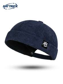 男女通用纽约标志复古灯芯绒飞行员帽，可调节无檐复古时尚帽，适合日常通勤、聚会、外出、街头服饰、摩托车骑行，四季皆宜。 - B - 查看 10