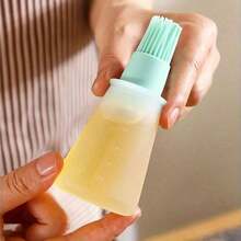 1/2pcs Silicone Oil Brush With Oil Bottle, Heat-Resistant Oiling Brush, Baking Brush, Leak Proof Barbecue, Outdoor, Kitchen Cooking Tools - Multicolor - View 5