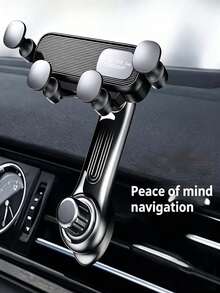 Universal Gravity Car Phone Holder, Fits Air Vent, Anti-Shake Stable Hands-Free Auto Navigation Base, With Adjustable Telescopic Arm, Waterproof ABS Phone Mount, Compatible With All Smartphones - A - View 10