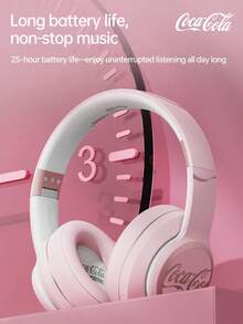 Coca-Cola T05 Wireless Over-Ear Headphones, 40mm Dynamic Driver, Upgraded Wireless 6.0, Foldable Lightweight Design, 25-Hour Battery Life, Wired/Wireless Dual Mode, Perfect Gift For Music Lovers - View 4