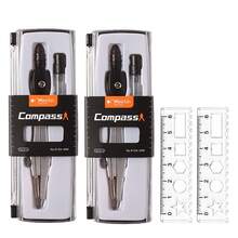 Geometry Compass Set With 6cm Mini Ruler, 2 Pieces Metal Drawing Compass With Replacement Lead Core, Precision Math Compass Tool For Circle Drawing, Geometry, Drafting, Sketching, School Supplies, Engineering And Art Drawing,Back To School,1Pc/2Pcs - Sets - View 7