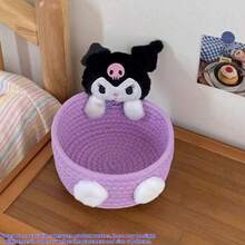 SANRIO 1 قطعة سلة تخزين لطيفة من سانريو هالو كيتي، صندوق منظم لطيف للمستحضرات التجميلية والألعاب، ديكور غرفة النوم، هدية عيد ميلاد، وردي (عملية النسيج الخاصة بهذا المنتج ليست تصنيع خشن) - متعدد الألوان - مشاهدة 13