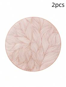 1/4/6/8pcs 15-Inch Rose Gold Round Washable PVC Placemats, Minimalist Style, Non-Slip Heat-Resistant, Suitable For Dining Table, Coffee Bar, Home Decor, Valentine's Day Decor, Wedding Decor - Rose Gold - View 11