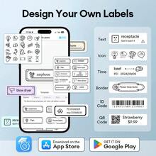 Marklife Printer Label Mini Portabel Bluetooth Tanpa Tinta, Printer Termal, Pembuat Stiker dan Label Nama, Mesin Pelabelan Mini Perekat - MultiWarna - View 3