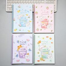 A5 螺旋筆記本 40張 1本 橫線內頁 辦公用品 紀錄本 學生學習教材筆記本 金箔封面 硬殼筆記本 - A5 - 查看 3