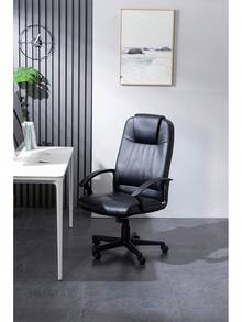 Silla Ejecutiva para Oficina y Áreas de Trabajo Ejecutivas Silla para Escritorio de Vinipiel con Respaldo Alto y Asiento Acolchonado Modelo Alfa - Negro - Ver 9