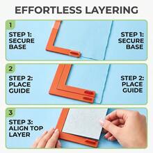 7pcs Paper Craft Alignment Guide, For Card Making, Precise Layering And Spacer Spacing, Suitable For Card Making And Scrapbooking, Color-Coded Tools With Size Labels, 1/16 To 1/2 Inch Increments - A - View 3