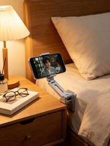 1pc Multifunctional Foldable Magnetic Phone Stand, Moon Silver / Space Gray Dual Color Options, All-Metal Multi-Axis Adjustable Angle, Lightweight And Portable Space-Saving Design. Compatible With Airplane Tray Table, High-Speed Train Backrest, Office Desk, Bedside And More Scenarios, MagSafe Strong Magnetic Adsorption Stable And Secure, Hands-Free Entertainment For Long-Distance Travel, Compact Clip Design Easy To Assemble And Disassemble, Versatile Digital Accessory For Commuting, Travel And Home Use. - Multiple Styles - View 3
