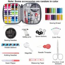 Sewing Kit Complete Set With Threads Needles Scissors Tape Measure Buttons For DIY Handcraft Projects Home And Travel - A01 - View 2