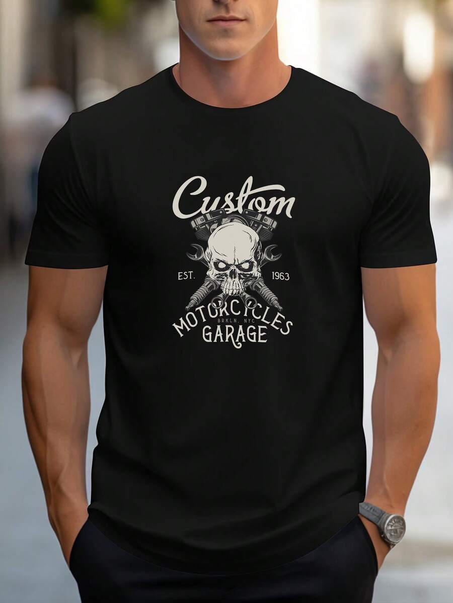 Men T-Shirts - 黑色 - 查看 1