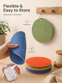 Silicone Heat Resistant Placemat | Kitchen Heat Insulation Pad, Silicone Pot Mat Suitable For Kitchen Countertops, Dining Tables, Hot Pots And Cookware, Easy To Clean And Dry, Multi-Purpose Heat Insulation Pad/Pot Mat, Suitable For Hot Dishes, Outdoor Picnics And Barbecues - View 11