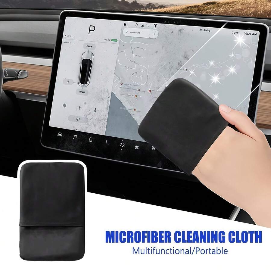 Kain Pembersih Layar Mobil Mikrofiber Ultra Halus, Dapat Dilipat dan Portabel, Kain Lembut Tidak Akan Menggores Layar, Membersihkan Layar Sentuh dengan Bersih dan Tanpa Bekas