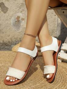 Women's Daily Versatile Fashion Flat Sandals - White - View 2
