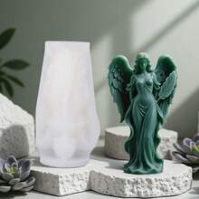 夢幻之翼女神香氛蠟燭矽膠模具 DIY 擴香石裝飾擺件模具 - 翅膀人像 - 查看 2