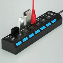 4/7 Port Multi-Port USB Hub Switch Power Strip Splitter For Computer Laptop USB Drive Hard Drive - View 6