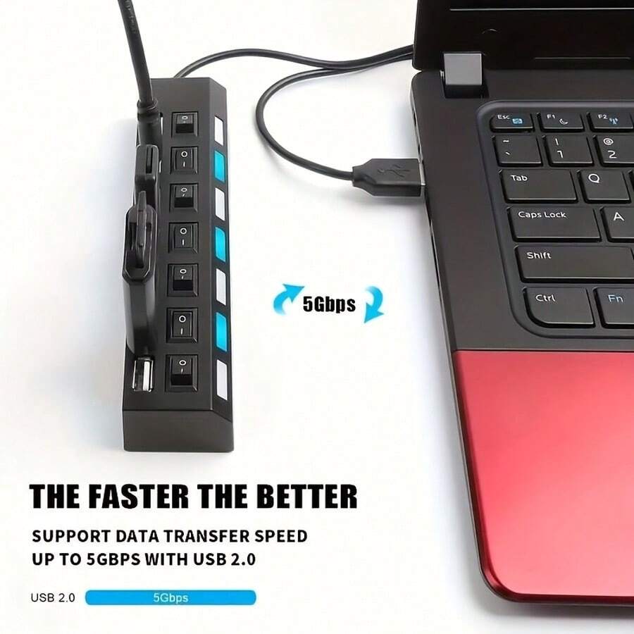 4/7 Port Multi-Port USB Hub Switch Power Strip Splitter For Computer Laptop USB Drive Hard Drive - View 1